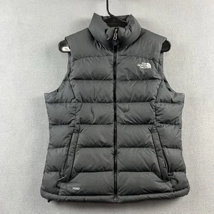 The North Face Vest Womens Medium Black Nuptse 700 Goose Down Fill Full Zip - Picture 1 of 8