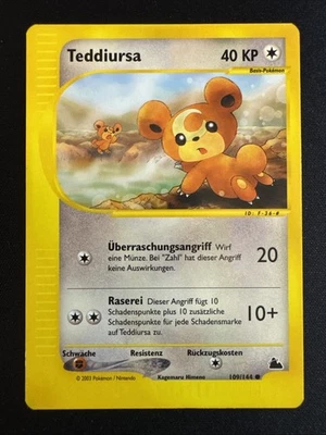 Teddiursa 109/144 Non Holo Pokemon Skyridge SK 2003 Near Mint Vintage Deutsch - Bild 1 von 4