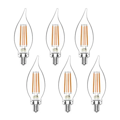 60W Equivalent Dimmable 5.5W BA11(CF35) Vintage LED Edison Filament Candles L... - Image 1 of 4
