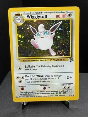 Pokemon TCG WOTC Base Set 2 Wigglytuff 19/130 Holo Rare SWIRL LP - Image 1 of 4