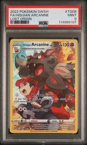 Hisuian Arcanine TG08/TG30 Trainer Gallery Pokemon Lost Origin PSA 9 #9197 - Imagen 1 de 2
