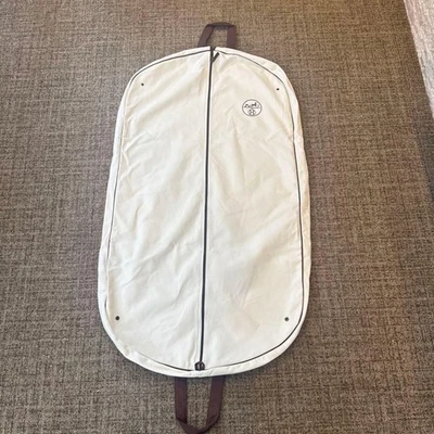 Hermes Garment Bag  Travel Clothes Case White Cotton 110x60cm Very Good Japan - Image 1 of 4
