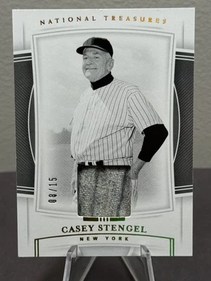 Camiseta Casey Stengel 2020 National Treasures usada em jogos relíquia 15/08 - Imagem 1 de 2