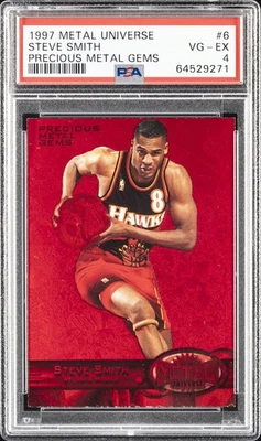 1997 METAL UNIVERSE PRECIOUS METAL GEMS #6 STEVE SMITH 54/100 PSA 4 - Image 1 of 2