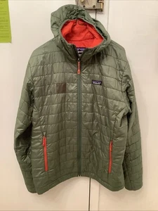 Patagonia Para Hombres Nano Puff Sudadera con Capucha Usada Cremallera Completa Talla Mediana Verde Oliva - Imagen 1 de 9
