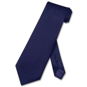 Corbata Biagio 100% SEDA EXTRA LARGA Sólida Color AZUL MARINO Para Hombres XL Corbata para Cuello - Imagen 1 de 2