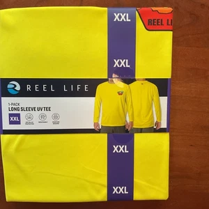 Reel Life Herren T-Shirt Jax Beach Langarm UV GELB UPF 50+ Größe XXL - Bild 1 von 3
