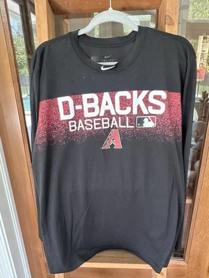 Nike Arizona Diamondbacks T-Shirt Mens XL Black Authentic Logo Long Sleeve - Image 1 of 4