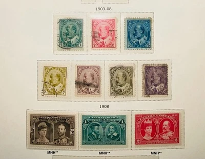 Canada Stamps MNH, MH, & Used #89 To #134 on (2) Album Pages CV$600+ - Image 1 of 2