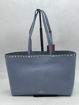 Valentino Garavani Women's Rockstud Leather Tote Bag Blue VW2B0B71VSF - Image 1 of 4