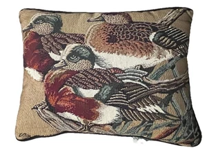 Ducks Unlimited Vintage Mallard DuckNeedle Point Throw Pillow Small Signed - Picture 1 of 12