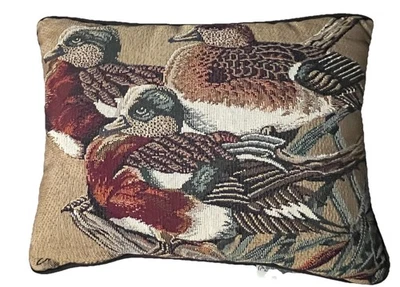 Ducks Unlimited Vintage Mallard DuckNeedle Point Throw Pillow Small Signed - Image 1 of 4