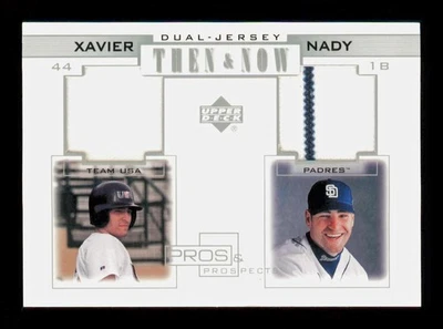 Camiseta doble 2001 Upper Deck Pros & Prospects #TN-XN Xavier Nady entonces y ahora Foto 1 de 2