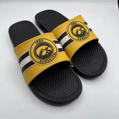 Iowa Hawkeyes  Slides Mens size XL 13-14 Foco flip flops/ slides shoes - Image 1 of 4