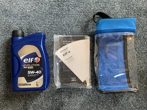 Renault Clio 5w-40 1 Litre Oil Top Up Kit With Wipe + Funnel - NEW - Picture 1 of 2