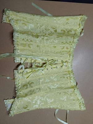 XS Women's Corset Yellow Lace Up - Image 1 of 2