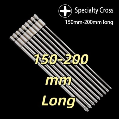 150-200mm Long Electric Screwdriver Bit Set Extra-long Cross Type Diameter6.35mm - Image 1 of 4