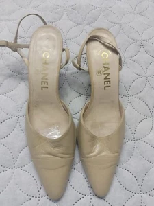 Chanel Pumps Slingbacks Beige EU Size 38 - Picture 1 of 8