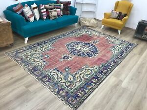 Oriental Rug, Oushak Rug, Turkey Carpet, Living Room Rug, Boho Rug 6.6 x 9.9 ft