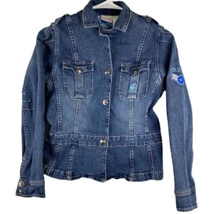 Rocawear Jeansjacke Damen Größe 12/14 geknöpfte Taschen Damen Freizeitjacke - Bild 1 von 11