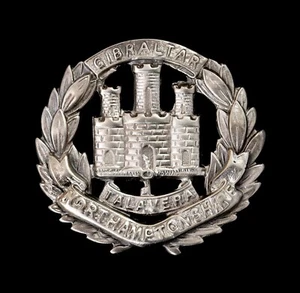 Insignia de gorra de regimiento Northampton plateada con sello - Imagen 1 de 1