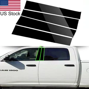 4pcs Glossy Black Pillar Post Window Door Cover For 2009-2018 Ram 1500 2500 3500 - Picture 1 of 10