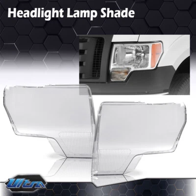 1 Pair Headlight Lens Cover Left & Right Clear Fit For 2009-2014 Ford F150 F-150 - Image 1 of 4