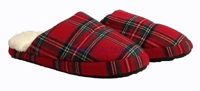 Zapatilla Family PJ's para mujer mula roja a cuadros pequeña (5-6) nueva sin etiquetas Foto 1 de 2