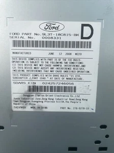 09 FORD F150 RADIO AUDIO RECEIVER HEAD UNIT 9L3T18C815BK. - Picture 1 of 4