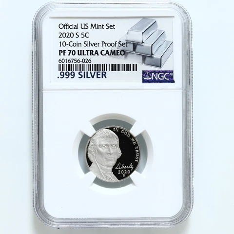 2020 S Jefferson Nickel Gem Deep Cameo Proof NGC PF 70 Ultra Cameo See Pics A032 Cover