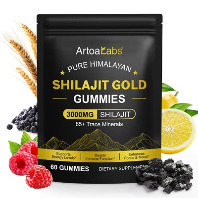 ARTOALABS Pure Himalayan Shilajit Gummies Gold 3000MG - 60 Gummy - High Fulvic Acid