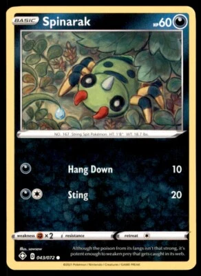 2021 Sword & Shield - Shining Fates Spinarak Basic/Common #43 - Image 1 of 2