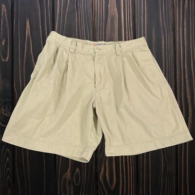 Vintage Y2K Structure Chino Shorts Mens sz 35 Khaki Tan Pleated Cotton - Image 1 of 4