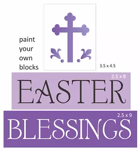 Plantilla Joanie Bendiciones de Pascua Santa Cruz Cristiana Primavera Estacional Letreros Hágalo usted mismo - Imagen 1 de 7