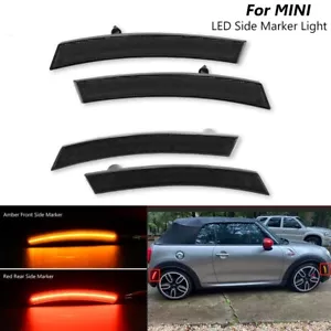 4x Smoked LED Front & Rear Side Marker Lights For 02-08 Mini Cooper R50 R52 R53 - Bild 1 von 15