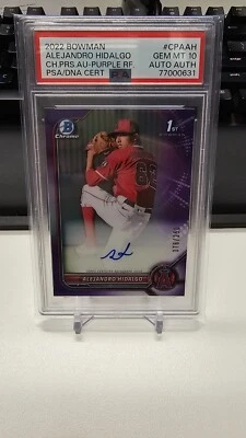 Alejandro Hidalgo 2022 Bowman 1st  Purple Refractor Auto /250 Angels PSA 10 - Image 1 of 2