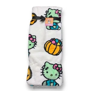 Hello Kitty Halloween weiß Frankenstein dickes Kunstkaninchenfell Überwurfdecke neu mit Etikett - Bild 1 von 4