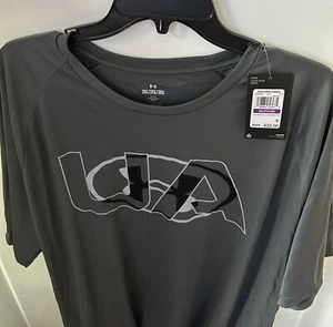 UNDER ARMOUR UA Velocity 2.0 Graphic Gray Short Sleeve Shirt Men’s Size 2XL New - Picture 1 of 1