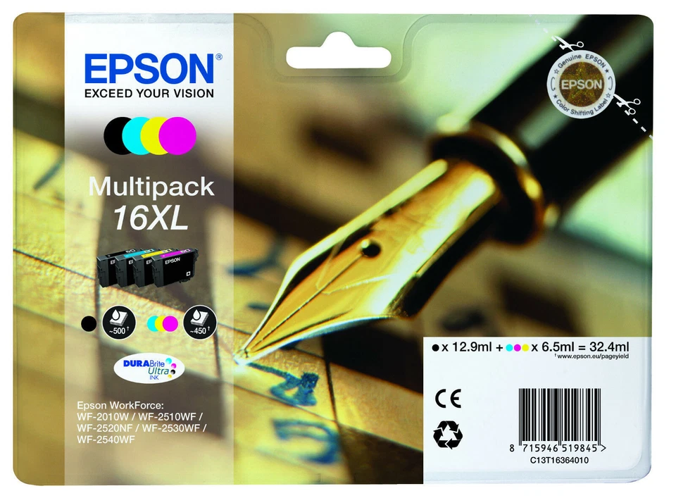 MULTIPACK ORIGINALE EPSON 16XL CODICE C13T16364010 NUOVA - Immagine 1 di 1