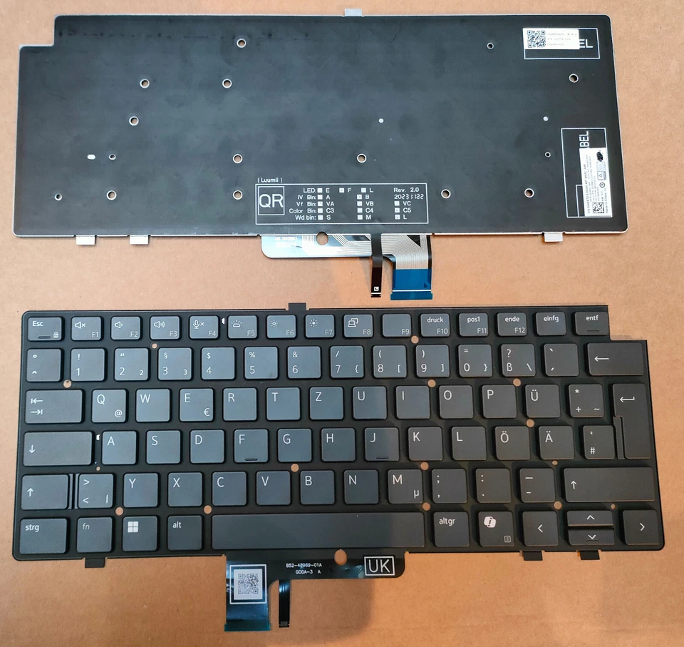 UNRETSCHIEDLICH original Tastatur Dell Latitude 7340 7440 7640 Beleuchtung DE Keyboard