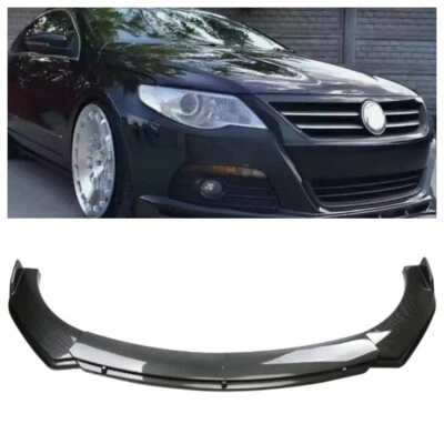 For VW Passat CC 2009-2017 Carbon Fiber Style Front Bumper Lip  Spoiler Splitter Foto 1 de 4