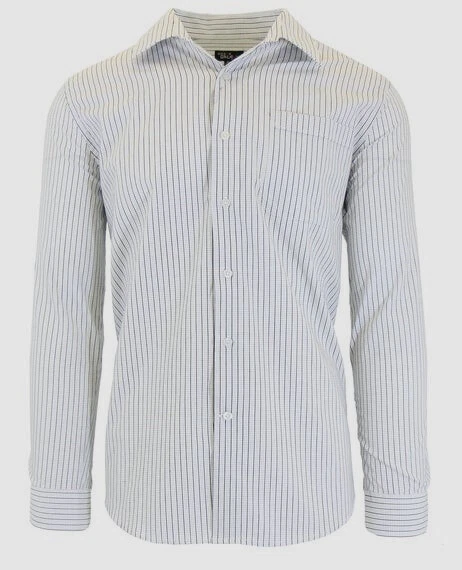 NWT $85 Galaxy by Harvic Men White Blue Long-Sleeve Button Casual Shirt Size 2XL - Image 1 of 1