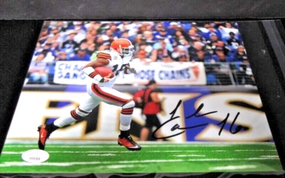 Josh Cribbs 克利夫兰布朗队签名亲笔签名 8 x 10 照片 JSA 正品证书 — 第 1/2 张图片