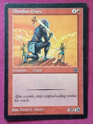 Magic The Gathering PORTAL 2ND AGE OBSIDIAN GIANT red card MTG - Image 1 of 2