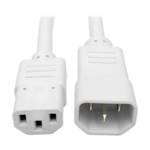 2FT Tripp Lite C14 To C13 Heavy Duty Power Extension Cable - White - Picture 1 of 5