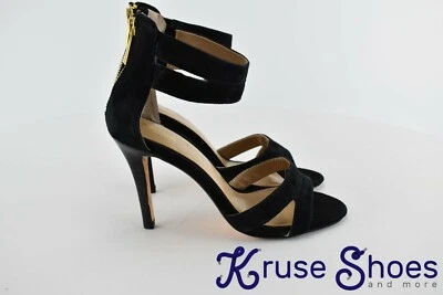 Land’s End Women's Heel Pumps  Black Suede Open Toe Size 7 - Image 1 of 4