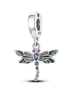 Charms Anhänger Silber 925 für Pandora Armband Libelle Liebe Herz Familie Frau - Bild 1 von 1