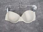 Sweet Nothings Women's Bra 38C Strapless Underwire Padded Back Close White