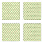 Ambesonne Leaves Forest Coaster Set Of 4 Square Hardboard Gloss Coasters