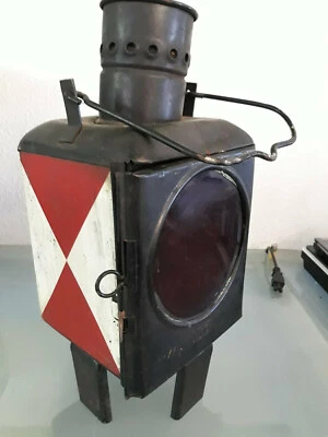 original Handlampe Zugschluss Petrolium Lampe Deutsche Bundesbahn Signallampe 19 - Bild 1 von 4